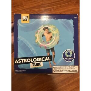 Inflatable ASTROLOGICAL Pool Float Tube Ring 40" Diameter‎ High Five NIB NEW